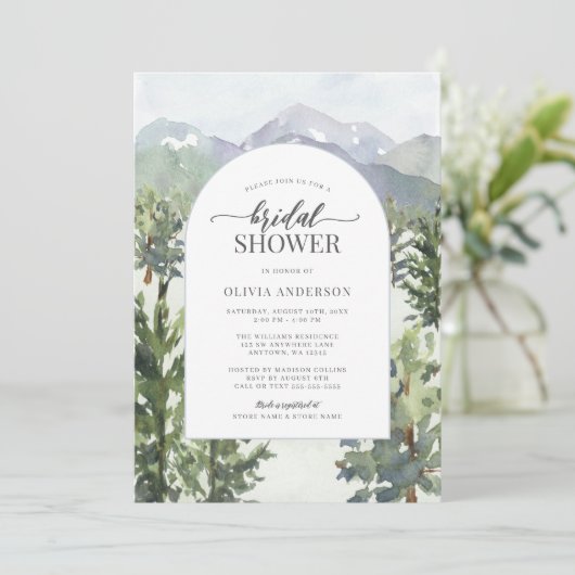 Waterverf Bergbosboog Vrijgezellenfeest Kaart (Staand voorkant)