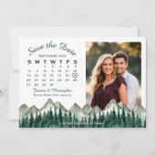 Waterverf Bergden Kalender & Foto Bruiloft Save The Date (Voorkant)