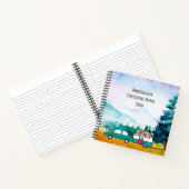 Waterverf Bergen Auto en Teardrop Camper Notitieboek (Binnen)