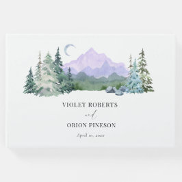 Waterverf Bergen Bos Elegant Bruiloft Gastenboek