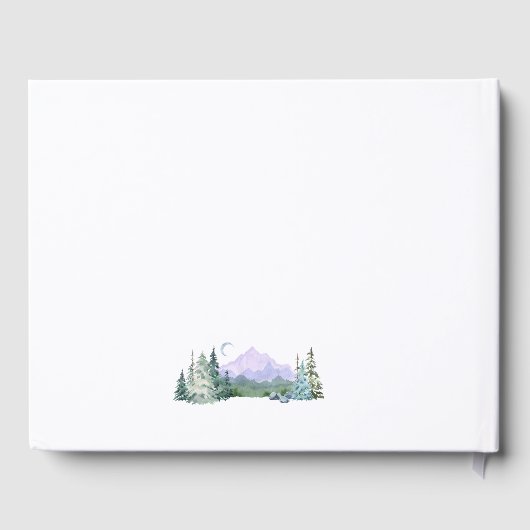 Waterverf Bergen Bos Elegant Bruiloft Gastenboek (Achterkant)