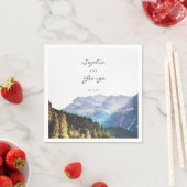 Waterverf Bergen bruiloft servet cocktail (Insitu)