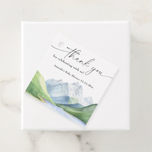 Waterverf bergen Dank u Bedankjes Labels (In situ)