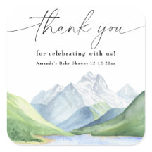 Waterverf bergen Dank u