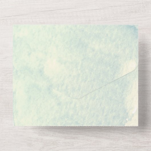 Waterverf Bergen en Bomen Bar Mizvah All In One Uitnodiging (Achterkant)