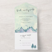 Waterverf Bergen en Bomen Bat Mizvah All In One Uitnodiging (Binnen)