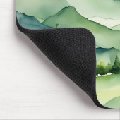 Waterverf Bergen en bomen Muismat (Hoek)