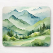Waterverf Bergen en bomen Muismat (Voorkant)