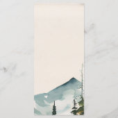 Waterverf bergen en dennen bruiloft menu (Achterkant)