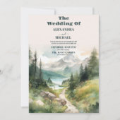 Waterverf bergen en dennenbos kaart (Voorkant)