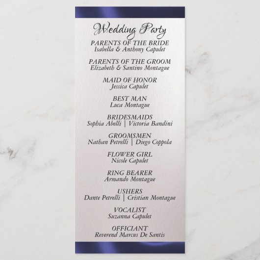 Waterverf Bergen en lint bruiloft Programmakaart (Achterkant)