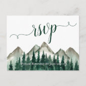 Waterverf bergen en ringzegens RSVP-Briefkaart Briefkaart (Voorkant)