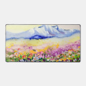 Waterverf bergen en wilde bloemen bureaumat (Voorkant)