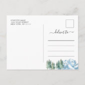 Waterverf bergen Forest Wedding Save the Date Aankondigingskaart (Achterkant)