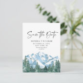 Waterverf bergen Forest Wedding Save the Date Aankondigingskaart (Staand voorkant)