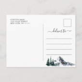 Waterverf bergen Forest Wedding Save the Date Aankondigingskaart (Achterkant)