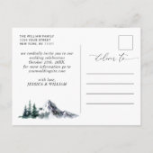 Waterverf bergen Forest Wedding Save the Date Aankondigingskaart (Achterkant)