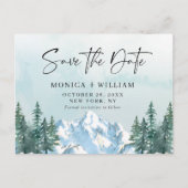 Waterverf bergen Forest Wedding Save the Date Briefkaart (Voorkant)