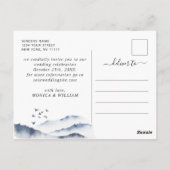 Waterverf bergen Forest Wedding Save the Date Briefkaart (Achterkant)