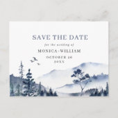 Waterverf bergen Forest Wedding Save the Date Briefkaart (Voorkant)