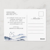 Waterverf bergen Forest Wedding Save the Date Briefkaart (Achterkant)
