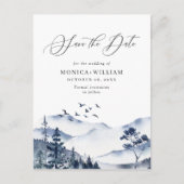 Waterverf bergen Forest Wedding Save the Date Briefkaart (Voorkant)
