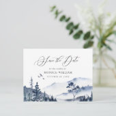Waterverf bergen Forest Wedding Save the Date Briefkaart (Staand voorkant)