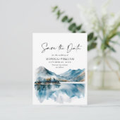 Waterverf bergen Forest Wedding Save the Date Briefkaart (Staand voorkant)