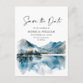 Waterverf bergen Forest Wedding Save the Date Briefkaart (Voorkant)