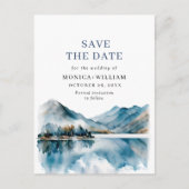 Waterverf bergen Forest Wedding Save the Date Briefkaart (Voorkant)