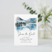 Waterverf bergen Forest Wedding Save the Date Briefkaart (Staand voorkant)