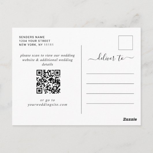 Waterverf bergen Forest Wedding Save the Date Briefkaart (Achterkant)