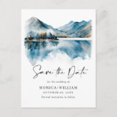 Waterverf bergen Forest Wedding Save the Date Briefkaart (Voorkant)