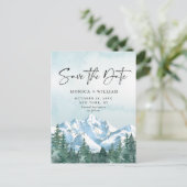 Waterverf bergen Forest Wedding Save the Date Briefkaart (Staand voorkant)