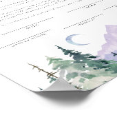 Waterverf Bergen huwelijksakte Poster (Hoek)