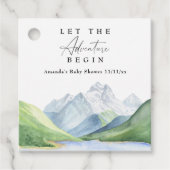 Waterverf bergen - Laat het avontuur beginnen Bedankjes Labels (Voorkant)