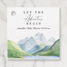 Waterverf bergen - Laat het avontuur beginnen Bedankjes Labels