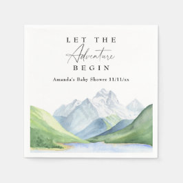 Waterverf bergen - Laat het avontuur beginnen Servet