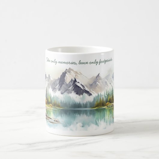 Waterverf Bergen & Lake Landscape met offertes Koffiemok (Center)