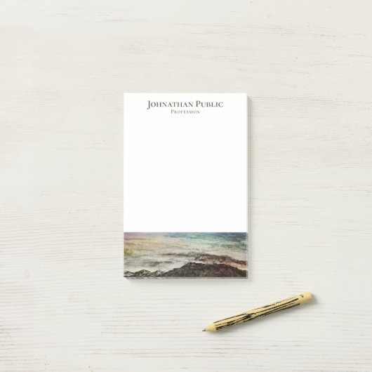 Waterverf Bergen Landschapsschilderij Post-it® Notes (Op bureau)