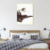  Waterverf bergen Moon Pine Trees Canvas Afdruk (Insitu (Slaapkamer))