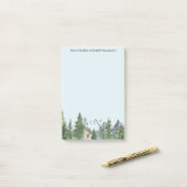 Waterverf bergen Natuur Fir Trees Forest Cabin Post-it® Notes (Op bureau)