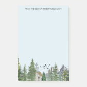 Waterverf bergen Natuur Fir Trees Forest Cabin Post-it® Notes (Voorkant)