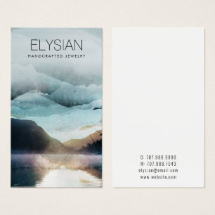 Waterverf Bergen Oorbel Sieraden Display Kaarten Visitekaartje