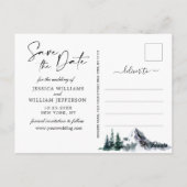 Waterverf bergen PHOTO Weddenschap Save the Date Briefkaart (Achterkant)