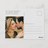 Waterverf bergen Pine Forest Save the Date Kaart (Achterkant)