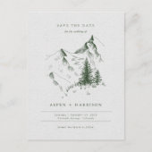 Waterverf bergen Pine Forest Save the Date Kaart (Voorkant)
