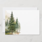 Waterverf Bergen Pine Tree Forest Wedding Save The Date (Achterkant)