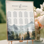 Waterverf Bergen & Pines Bruiloft Zitkaarten Poster