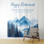 Waterverf Bergen Retirement Party Achtergrond Wandkleed (In situ)